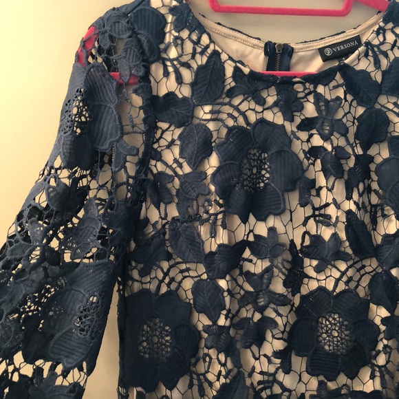 Versona Teal Lace Cocktail Dress - Picture 2 of 4